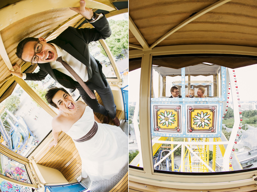 Brautpaarshooting auf dem Riesenrad