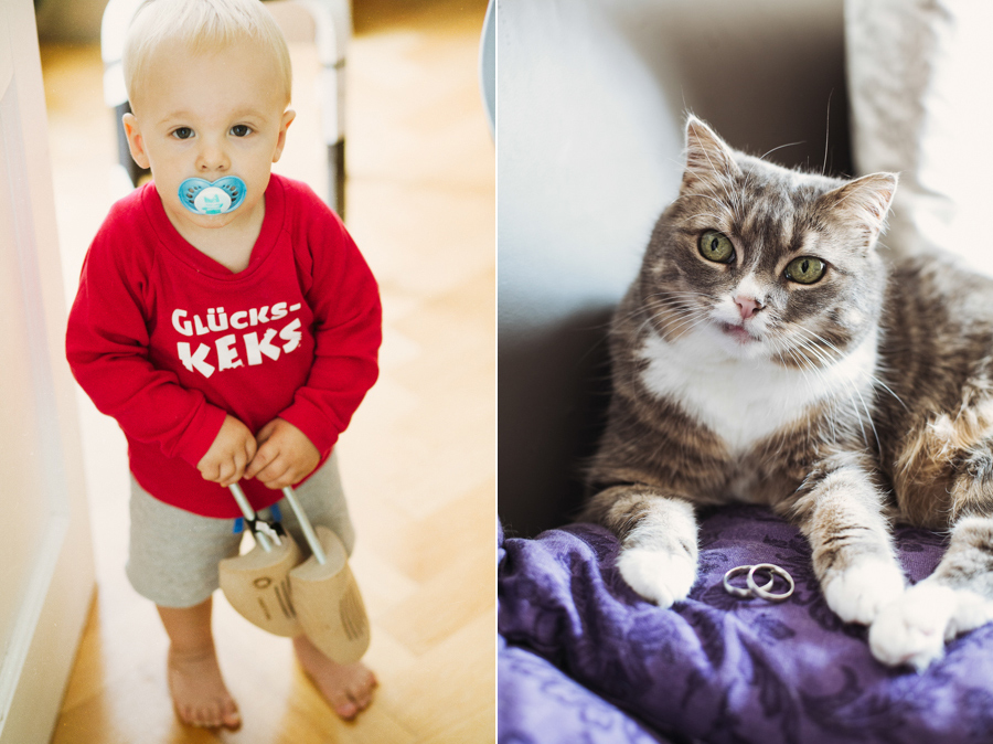 Kind und Katze mit Ringen