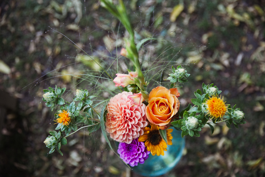 Blumendeko Orange Lila